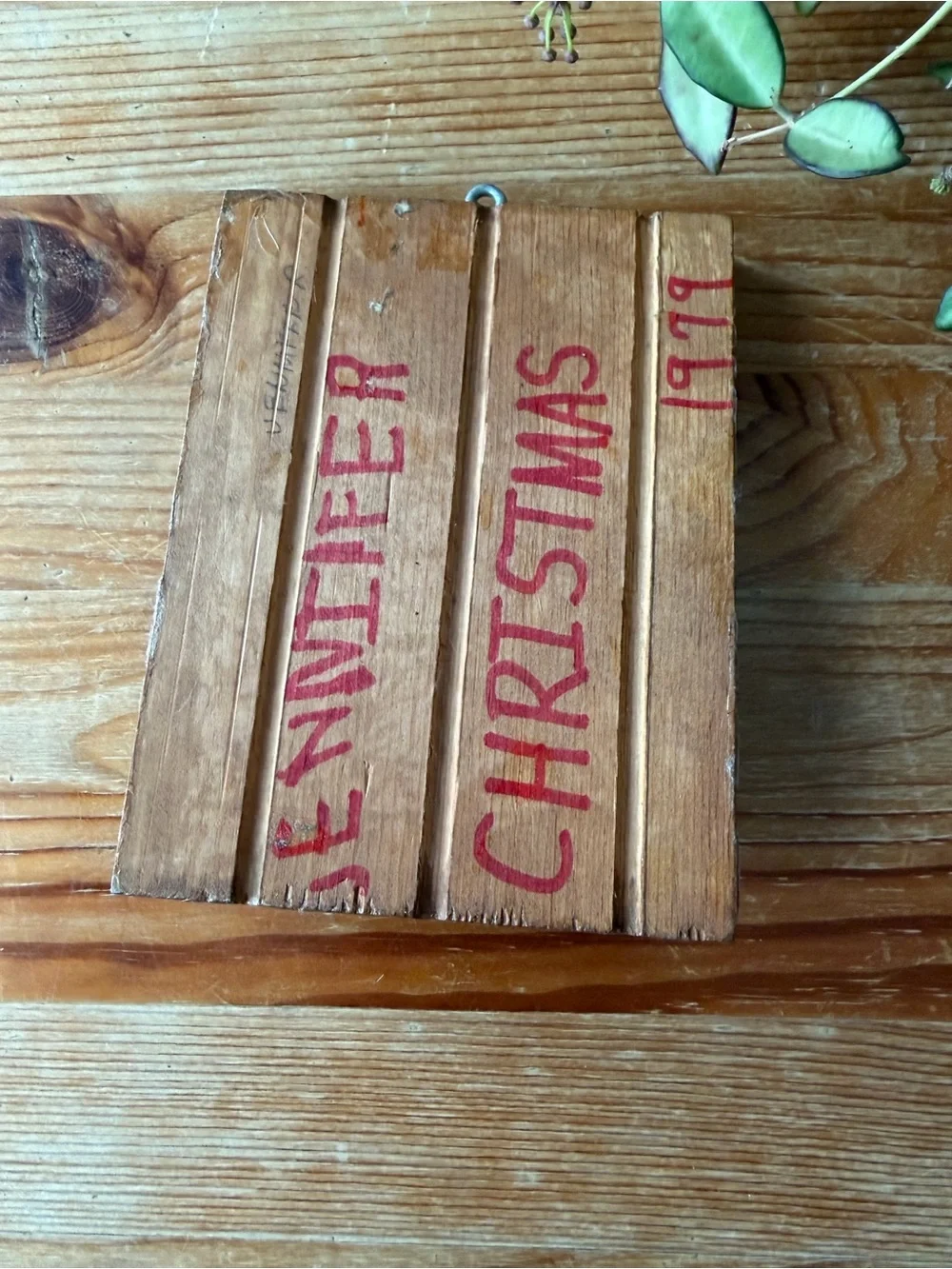 Vintage Handmade Child's Artwork Plaque with Hooks